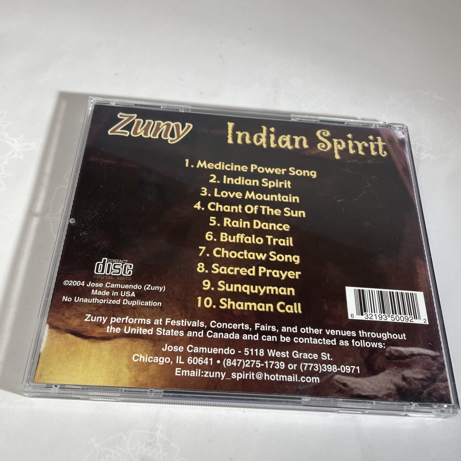 ZUNY - Indian Spirit - CD - Very Good Condition Modern Midwest Native American