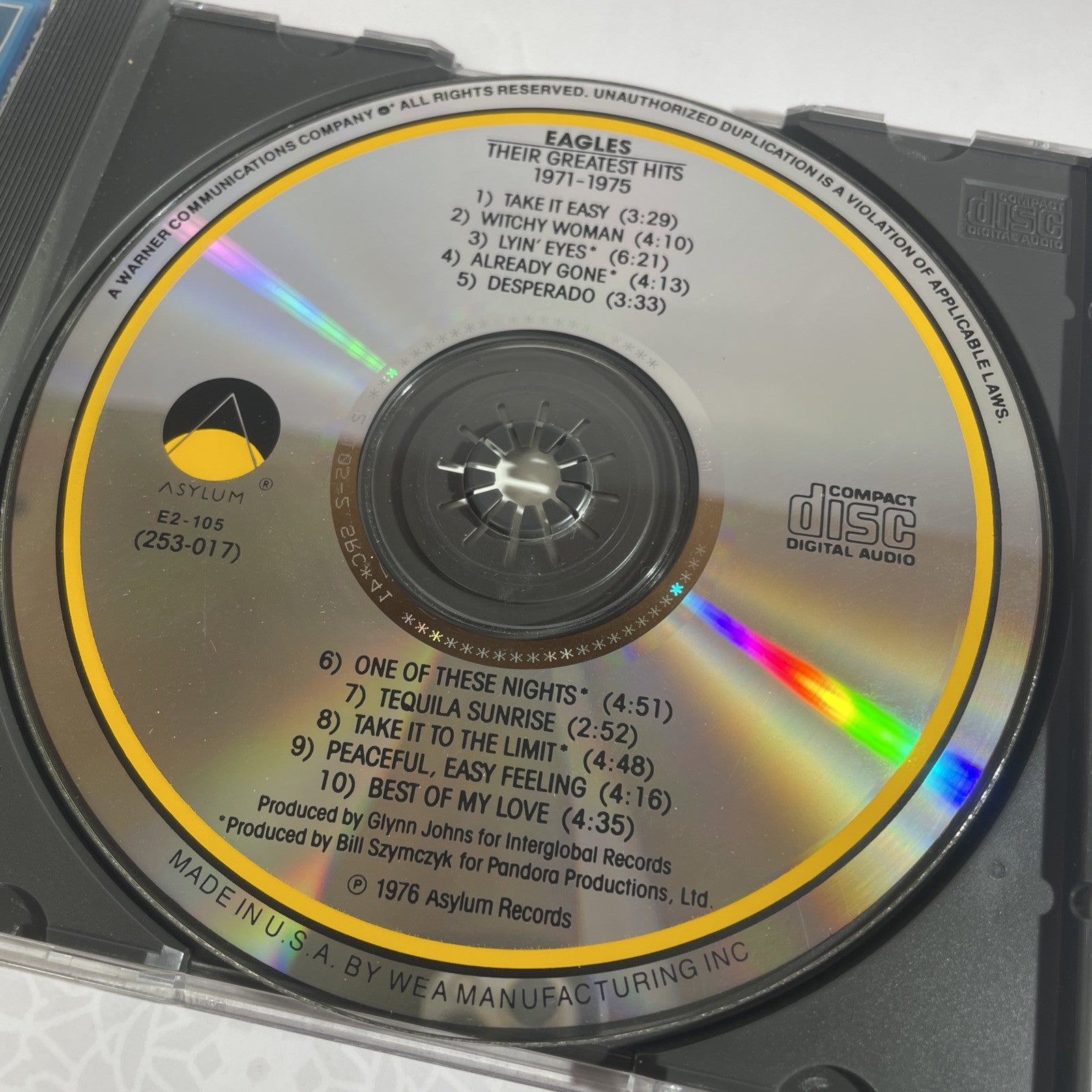The Eagles : Their Greatest Hits (CD) Take It Easy - Desperado - Witchy Woman