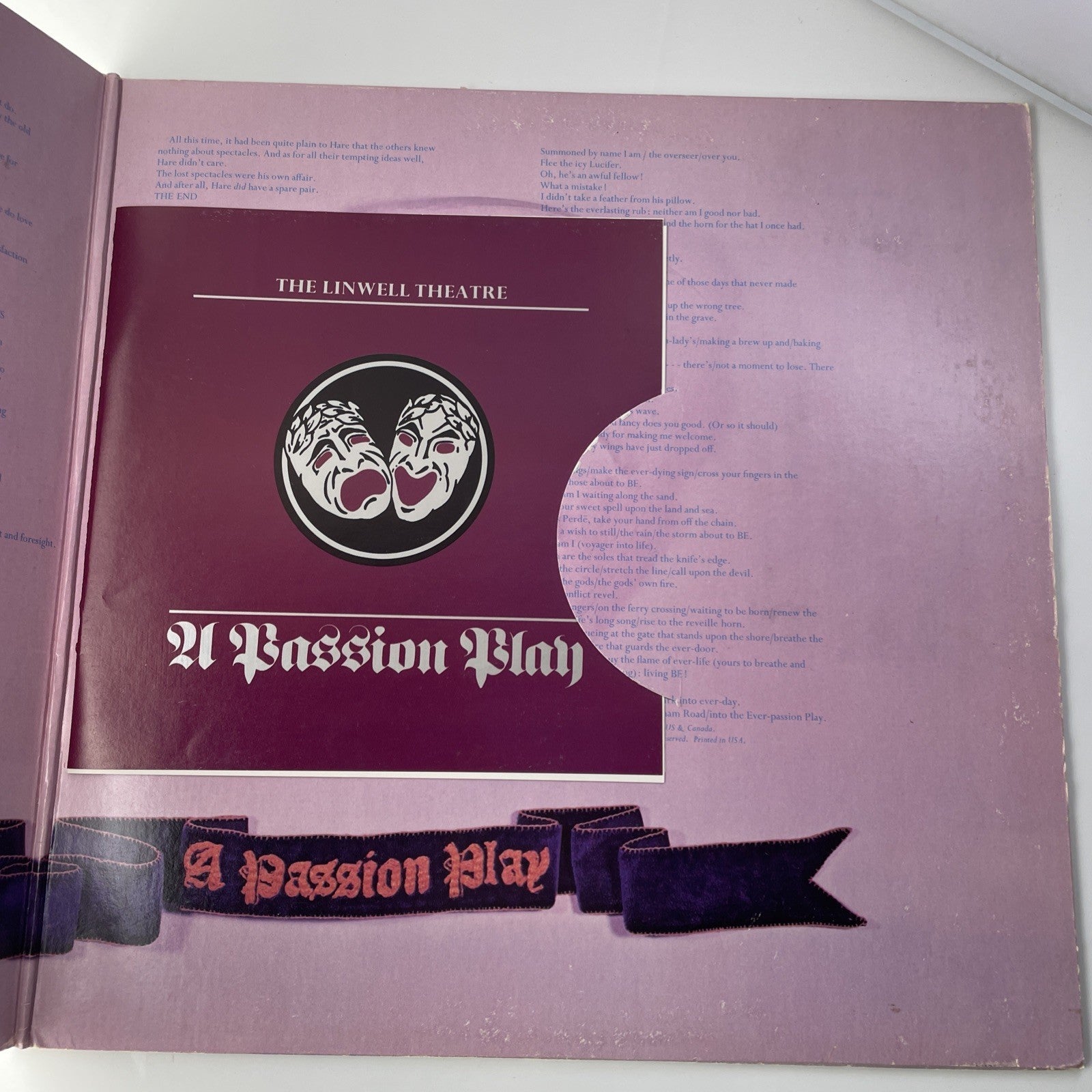 Jethro Tull “A Passion Play” CHR 1040 Chrysalis Records &Booklet Gatefold 12” LP