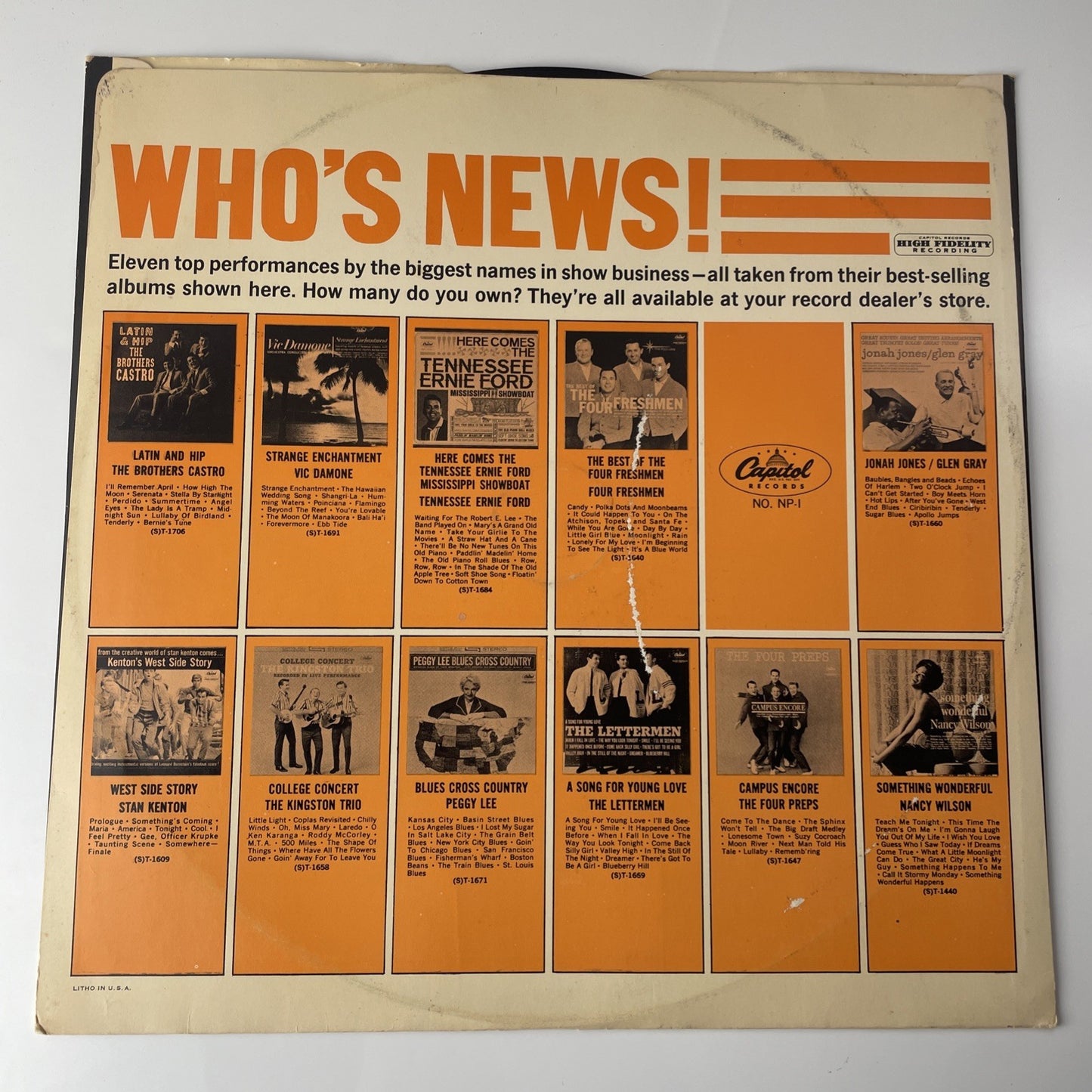 Who's News - numerous artists promo album Capitol records 33 