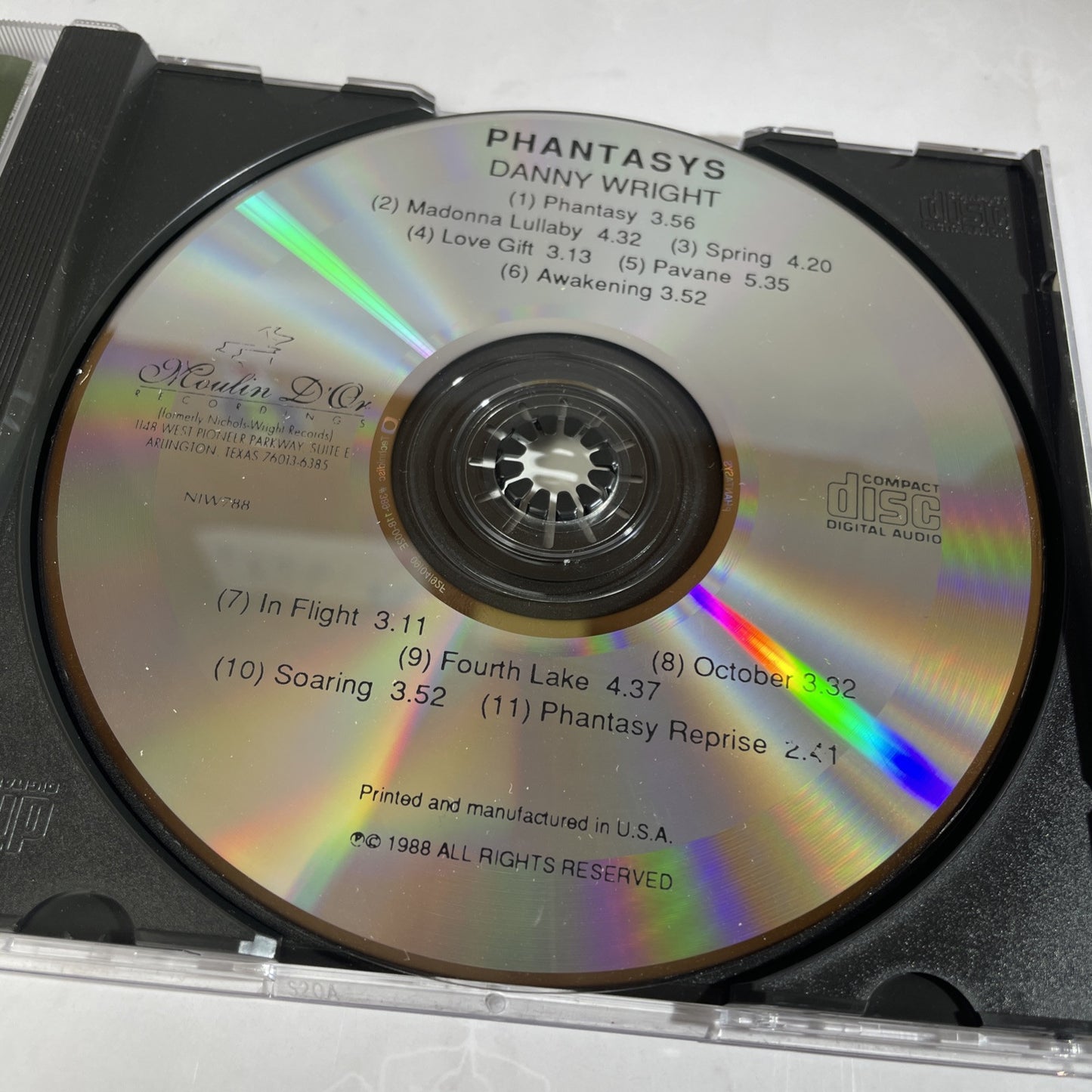 Danny Wright Phantasys CD 1988 New Age Music - Classical Piano Compositions
