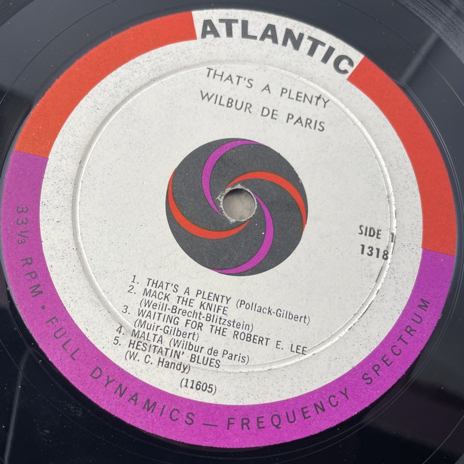 Wilbur De Paris That's A Plenty LP Atlantic 1318 VG 1960 US pressing Rare Scarce