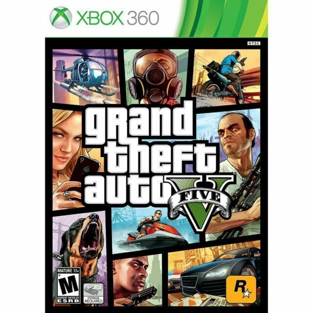 Grand Theft Auto V (Microsoft Xbox 360, 2013) Video Game Cib With Map